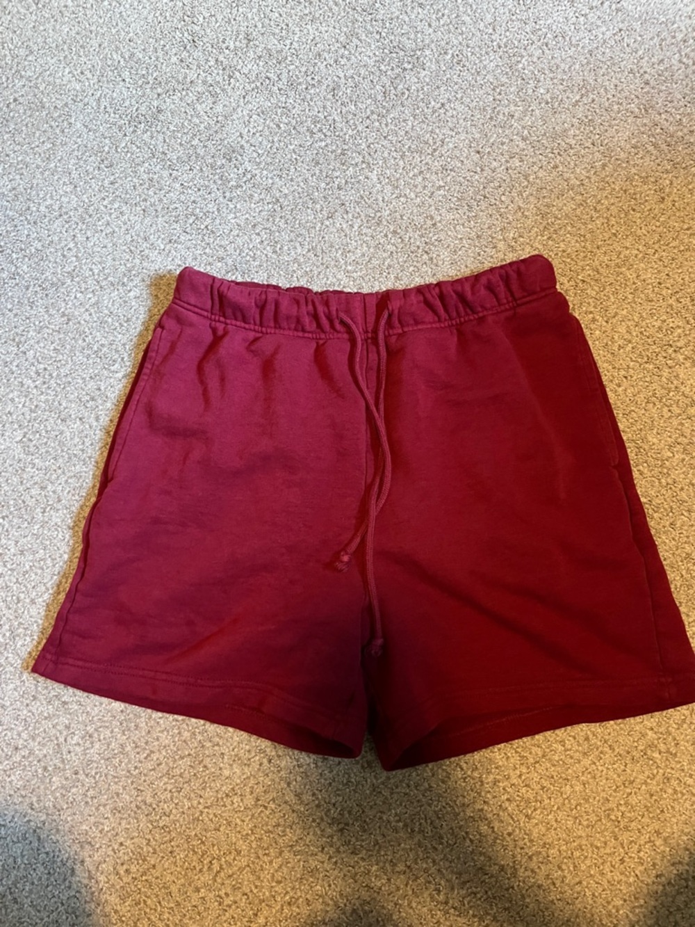 No Boundaries Burgundy Drawstring Athletic Shorts